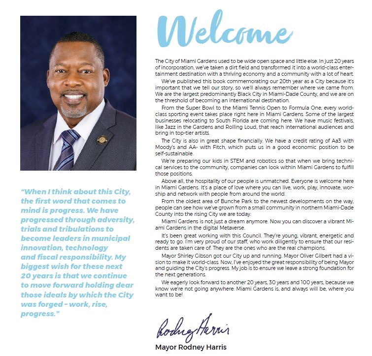 Mayor's Welcome letter